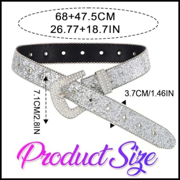 Rhinestone Studded Belt Y2K Western Cowgirl Accessory Leather